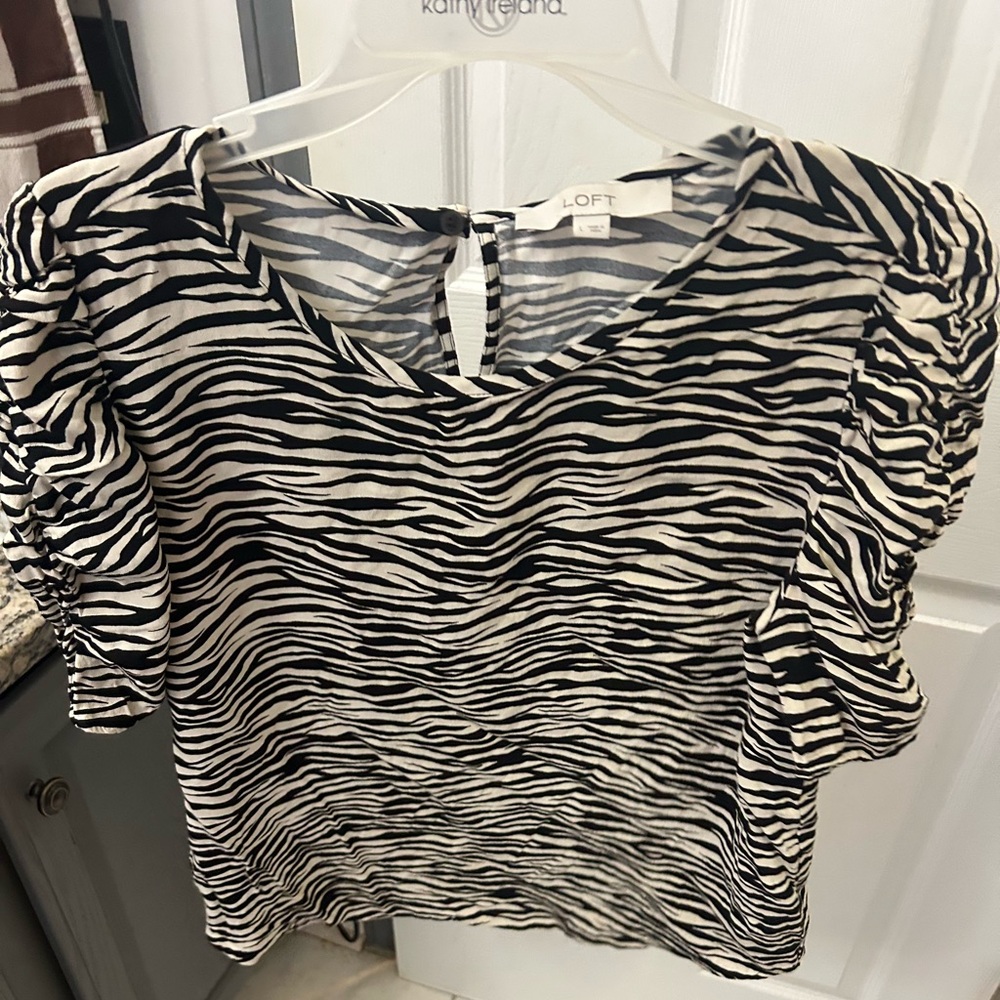 NWOT LOFT animal print blouse.